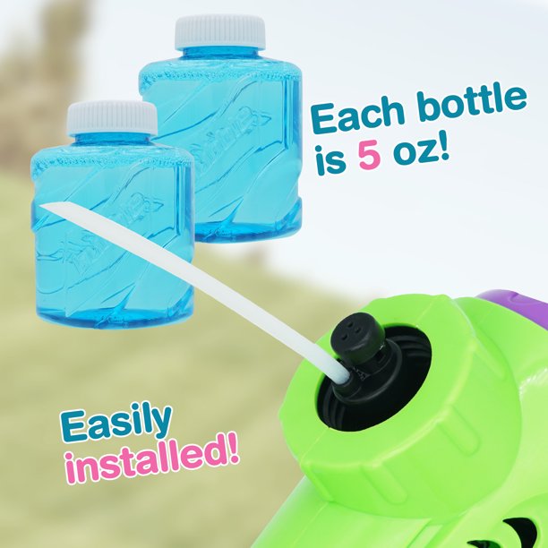 2 Bubble Guns with 2 Bottles Bubble Refill Solution
