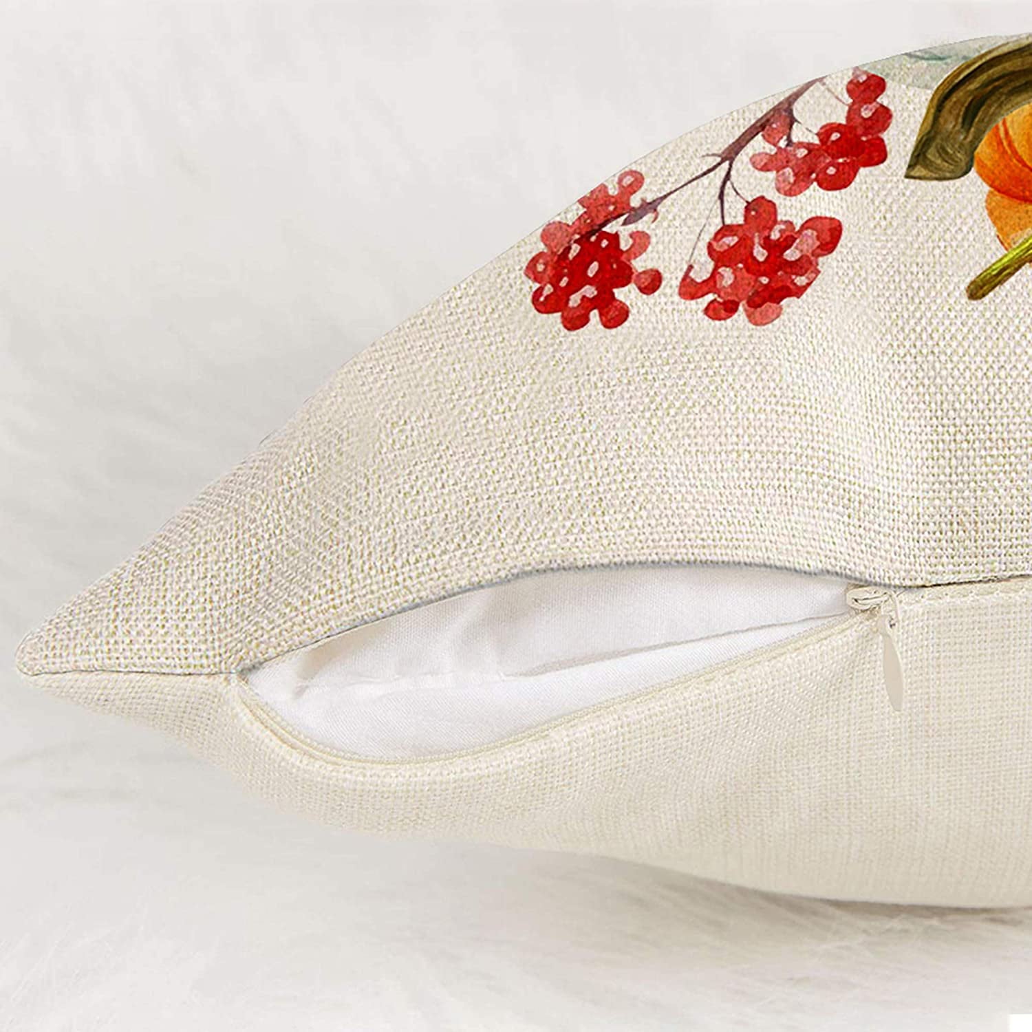Harvest-Inspired Pillow Covers: DecorX 4-Piece Set in Autumn Hues, Pumpkin & Sunflower Patterns