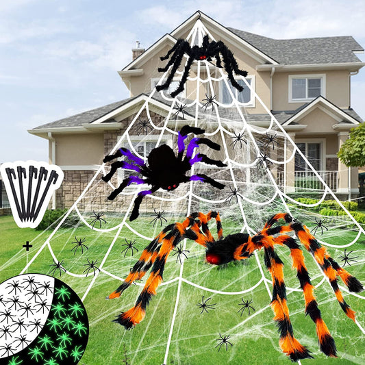 Halloween Outdoor Decorations Giant Spider Web