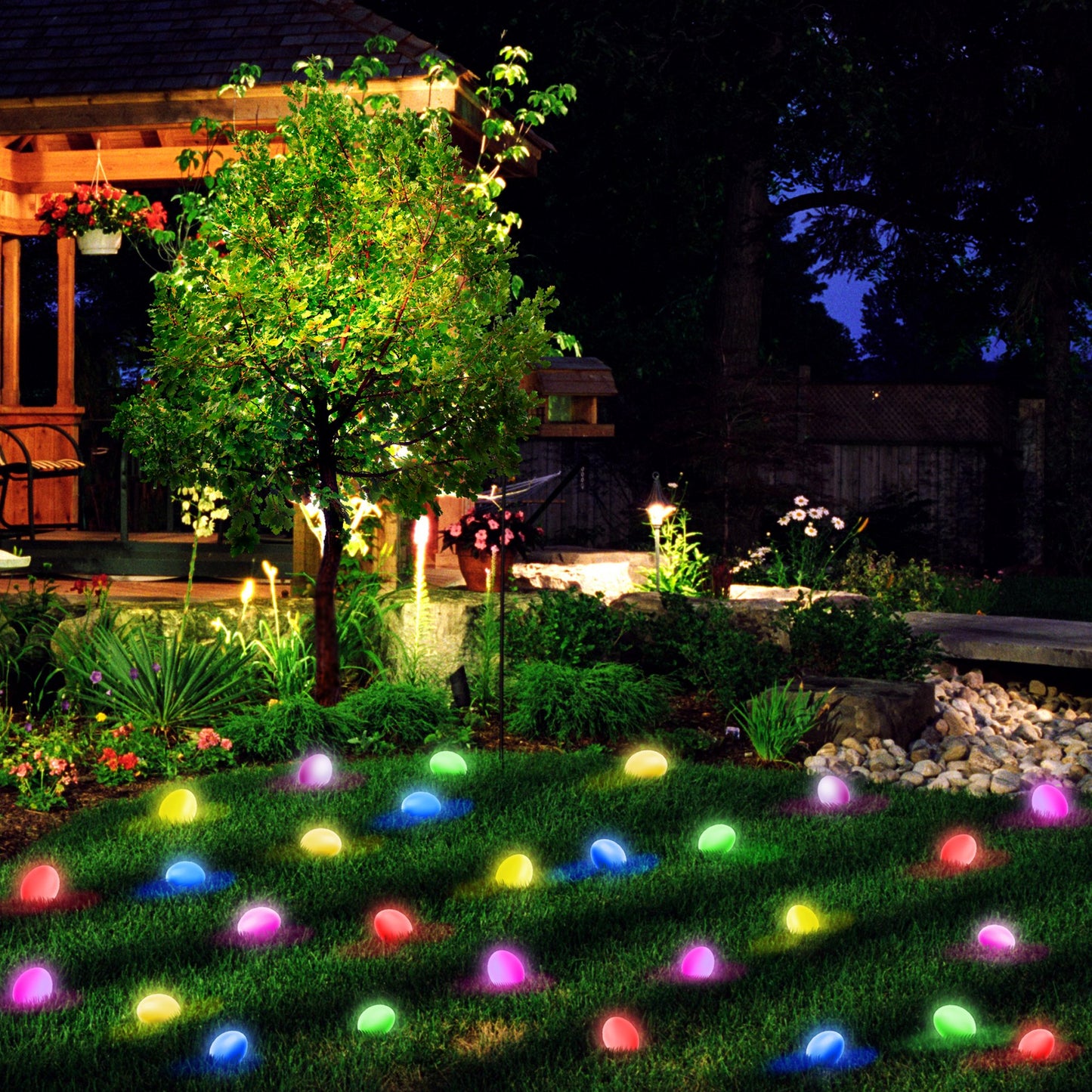 Glowing Easter Eggs with Glow in the Dark Sticks