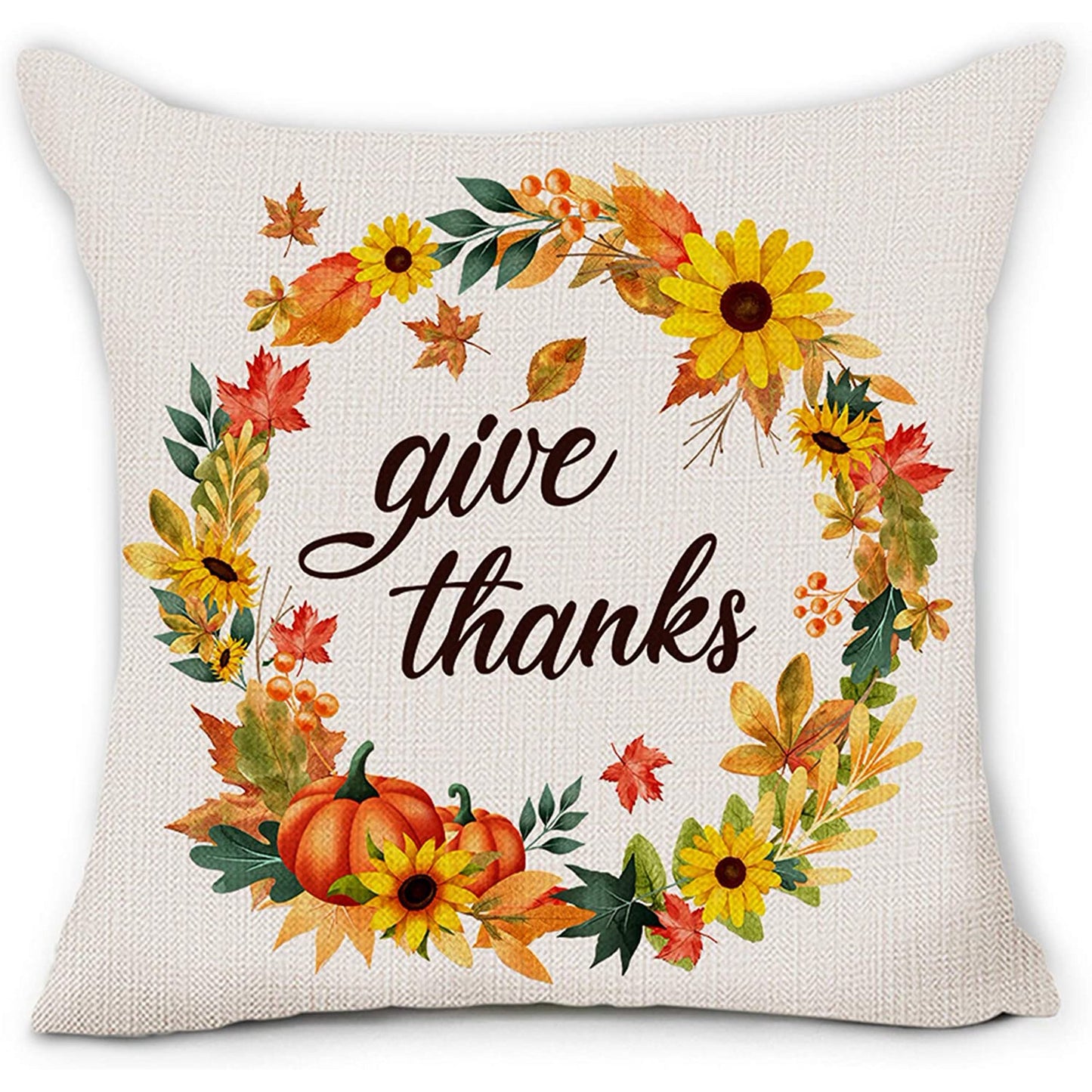 Homely Fall Vibes: DecorX Farmhouse Pillow Covers Set of 4, Featuring Seasonal Pumpkins & Sunflowers