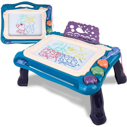 Children’s drawing table with colorful fish design