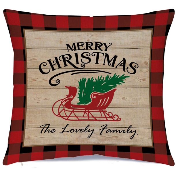 “Merry Christmas Y’all” throw pillow cover with red and green design