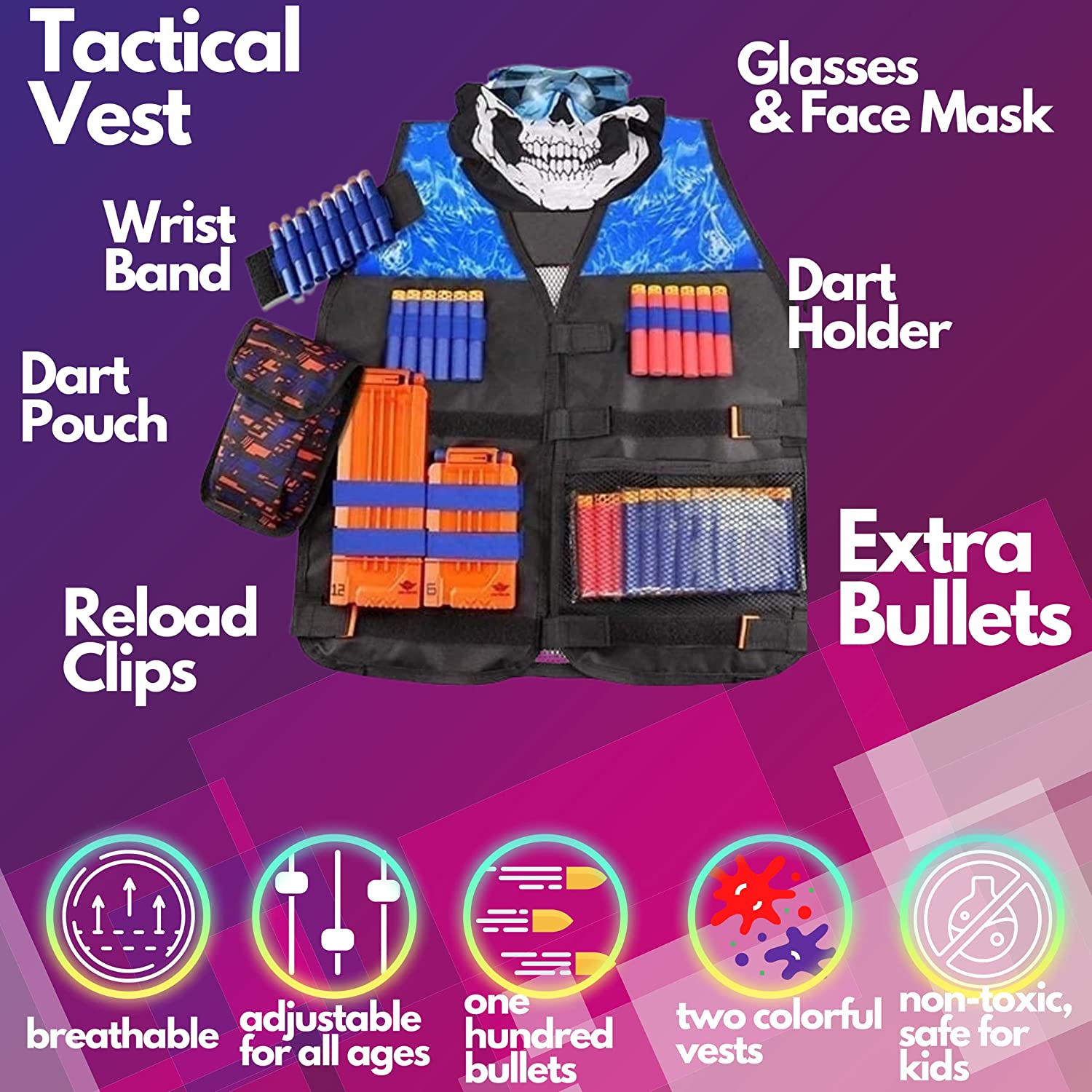 Nerf Tactical Vest Kit with Dart Refill Pack