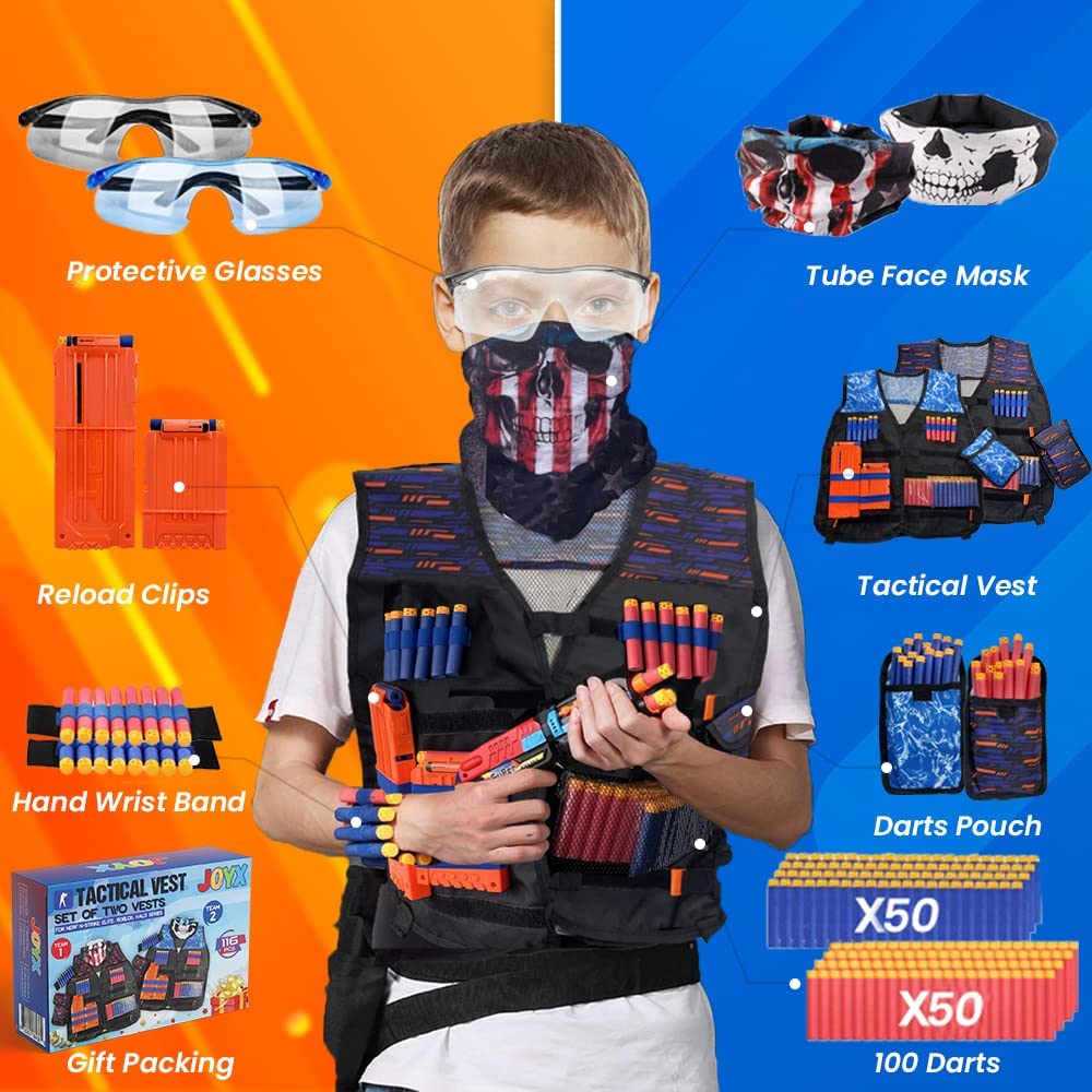 Nerf Tactical Vest Kit with Skull Face Mask